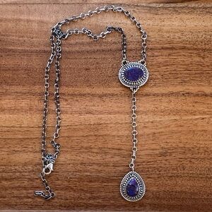 Sterling Silver Purple Mojave Lariat Necklace